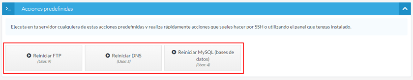 Reinicia servicios de tu VPS